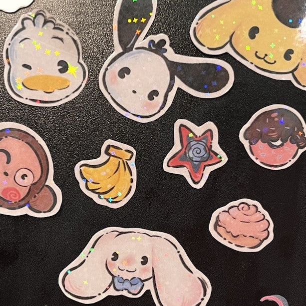 Sanrio Sticker Pack 03 Sparkling Laminate Handmade Stickers By Rabbit Paw Studio