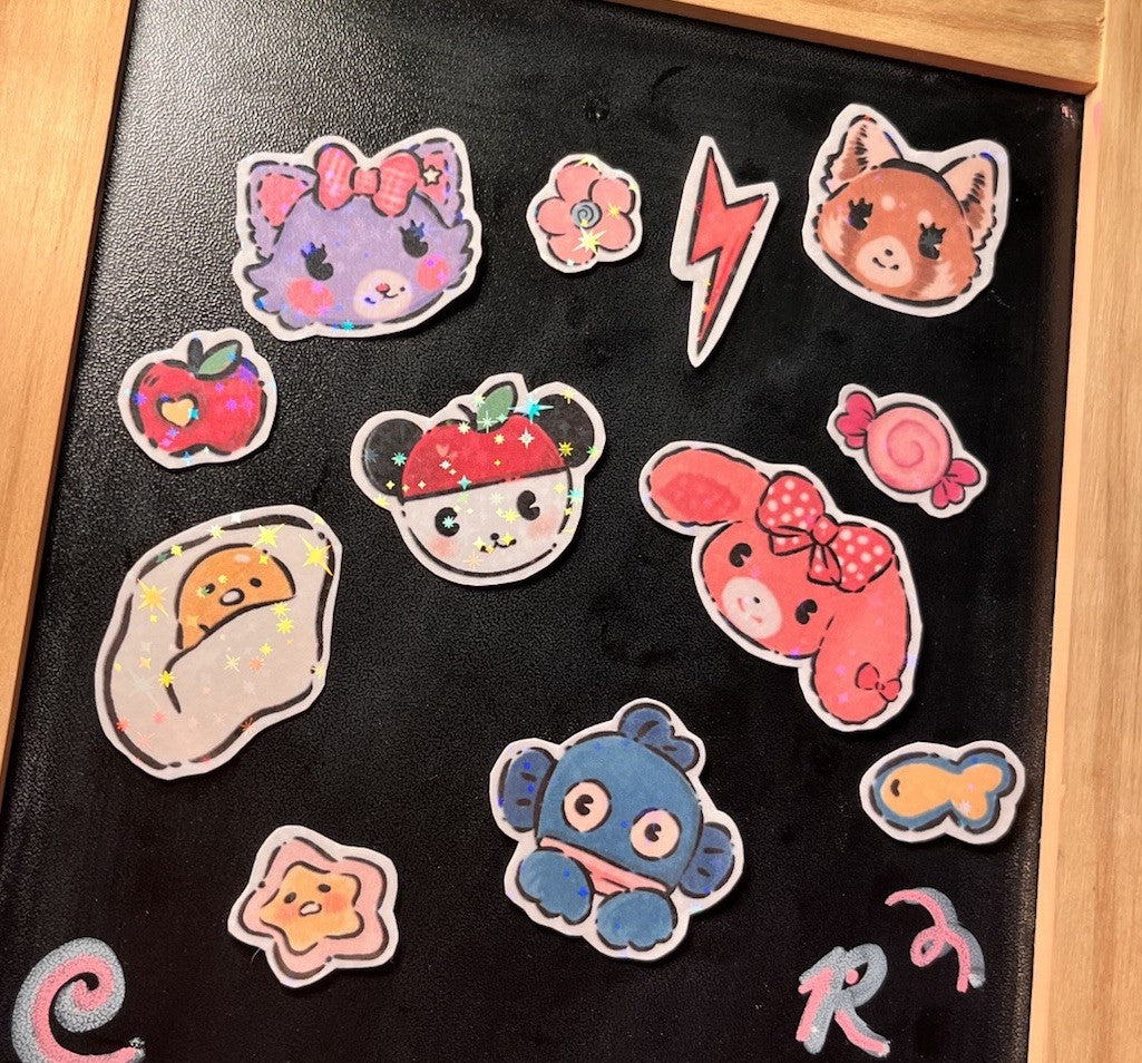 Sanrio Sticker Pack 04 Sparkling Laminate Handmade Stickers By Rabbit Paw Studio